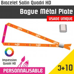 Bracelet Satin Bague Metal Plate J+10