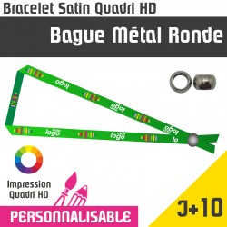 Bracelet Satin Bague Metal Ronde J+10