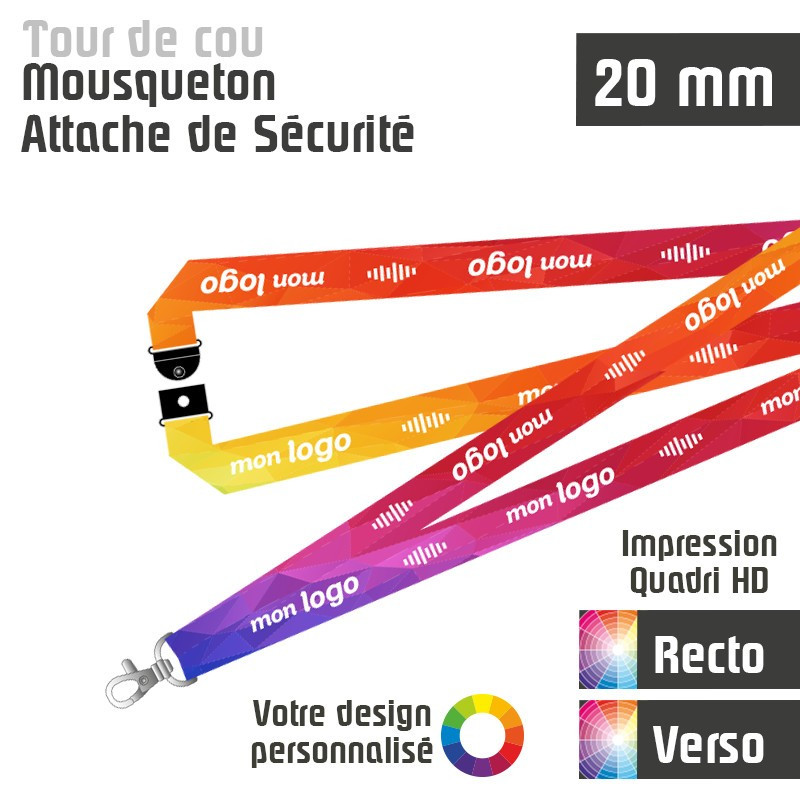 Tour de Cou Mousqueton J+20 Attache de Sécurité