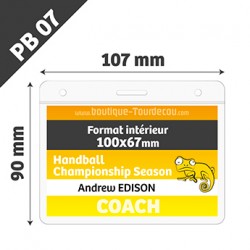 PB07 - Porte Badge Souple - Horizontal - 107x90mm - Transparent