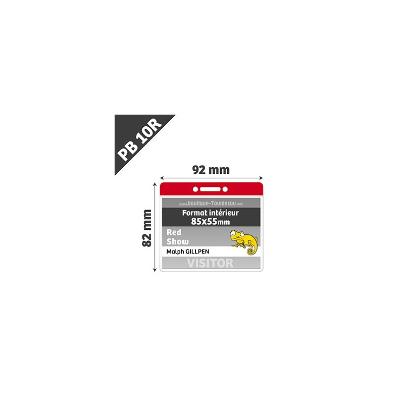 PB10R - Porte Badge Souple - Horizontal - 92x82mm - Transparent