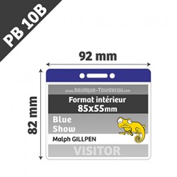 PB10B - Porte Badge Souple - Horizontal - 92x82mm - Transparent