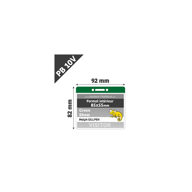 PB10V - Porte Badge Souple - Horizontal - 92x82mm - Transparent