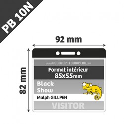 PB10N - Porte Badge Souple - Horizontal - 92x82mm - Transparent