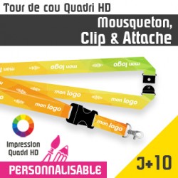 Tour de Cou Mousqueton J+10 Clip et Attache