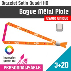 Bracelet Satin Bague Metal Plate J+20