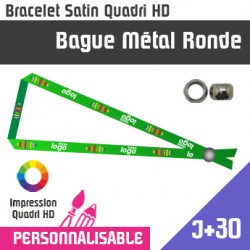 Bracelet Satin Bague Metal Ronde J+30