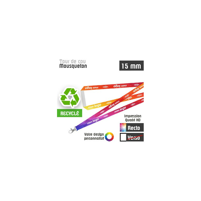 Tour de Cou Recyclé Mousqueton J+10