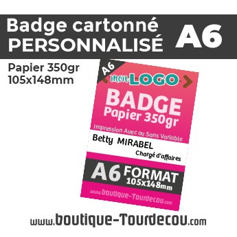 Badge Carton Personnalisé 350gr