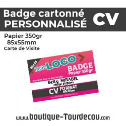Badge Carton 350gr - 85x55mm