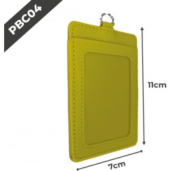 PBC04 Porte-badge en cuir | 55x75mm | Jaune