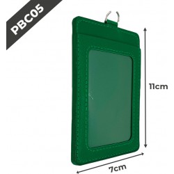 PBC05 Porte-badge en cuir | 55x75mm | Vert