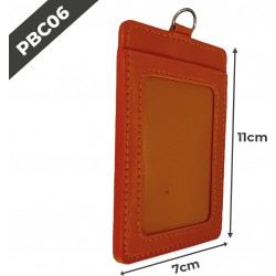 PBC06 Porte-badge en cuir | 55x75mm | Orange