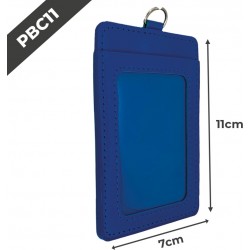 PBC11 Porte-badge en cuir | 55x75mm | Bleu clair