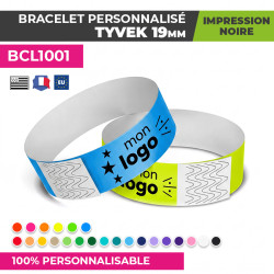 Bracelet papier bleu et jaune avec mon logo