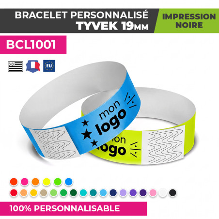 Bracelet papier bleu et jaune avec mon logo