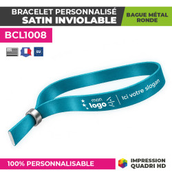 bracelet tissu bague métal