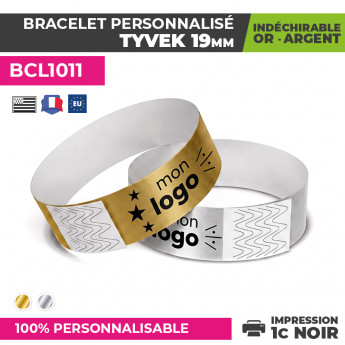 bracelet doré et argenté en tyvek