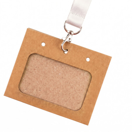 porte-badge carton marron format carte de visite