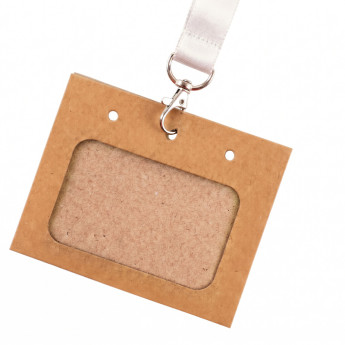 porte-badge carton marron format carte de visite