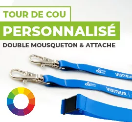 tour de cou personnalisé double mousqueton et attache