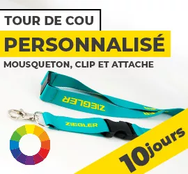 tour de cou personnalisé mousqueton clip et attache